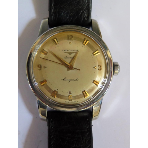 646 - A Longines Conquest Heritage Gent's Wristwatch, model L1.611.4.752, with gold dial, 35mm case, runni... 