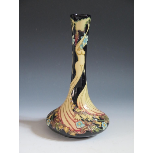 75 - A Modern Moorcroft Ltd. Ed. Wood Nymph Pattern Pinch Necked Vase, base marked 2008 35/150, 24cm