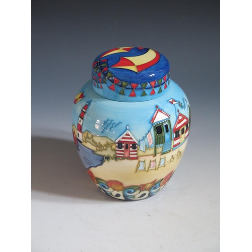 76 - A Modern Moorcroft Ltd. Ed. Seaside Pattern Ginger Jar, base marked 2008 57/250, 15.5cm