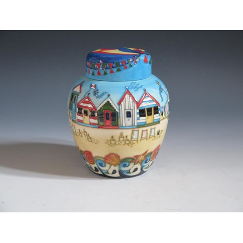 76 - A Modern Moorcroft Ltd. Ed. Seaside Pattern Ginger Jar, base marked 2008 57/250, 15.5cm