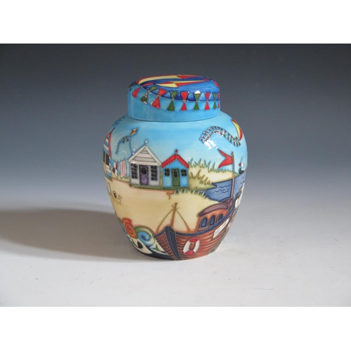 76 - A Modern Moorcroft Ltd. Ed. Seaside Pattern Ginger Jar, base marked 2008 57/250, 15.5cm