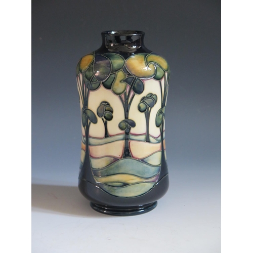 79 - A Modern Moorcroft Tribute to Trees Pattern Waisted Vase designed by Sian Leeper, impressed and pain... 