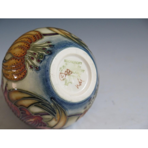 84 - A Modern Moorcroft Anna Lily Patern Vase, base marked 98, boxed