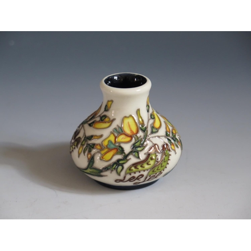 88 - A Modern Moorcroft Ltd. Ed. Wild Broome Pattern Squat Vase, base marked 2015 75/100, 6cm, boxed