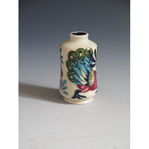 99 - A Modern Moorcroft The Proud Peacock Pattern Miniature Vase, dated 2003, 5.5cm