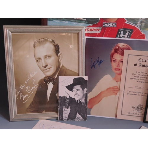 288 - A Collection of Autographed Photographs including Sophia Loren, Ray Reardon, George Brown, Harry Sea... 