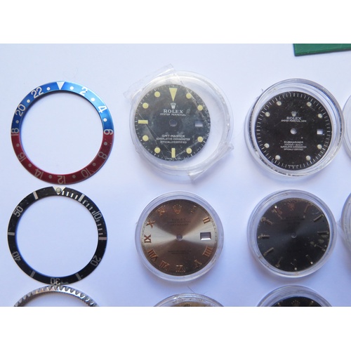 647F - A Selection of Rolex Dials and Parts including Submariners, Air-Kings, Datejusts, Sea-Dweller, GMT-M... 