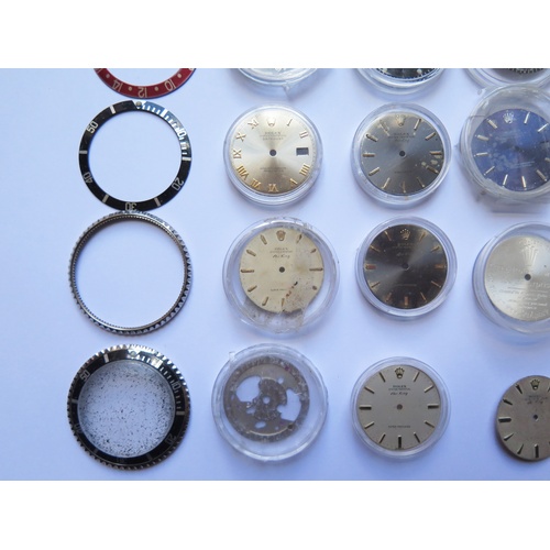 647F - A Selection of Rolex Dials and Parts including Submariners, Air-Kings, Datejusts, Sea-Dweller, GMT-M... 