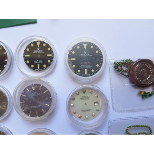 647F - A Selection of Rolex Dials and Parts including Submariners, Air-Kings, Datejusts, Sea-Dweller, GMT-M... 