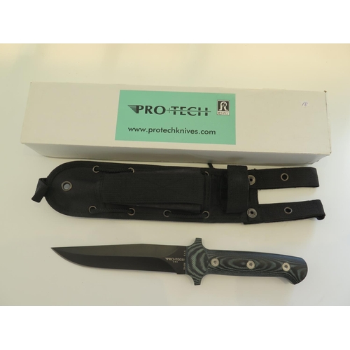 733 - A Pro-Tech Brend 1 Combat Fixed Blade w/ Black & Tan G-10 (7