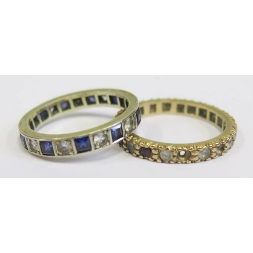 427 - An Unmarked Eternity Ring (size K, 2.5g) and 9ct yellow gold eternity ring, 2.3g