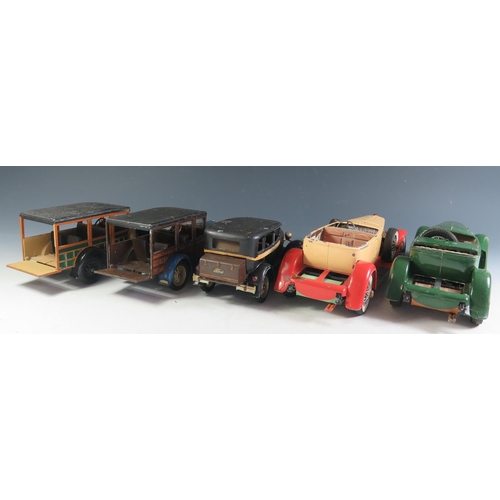 100 - Five U.S.A. made Hubley Toy Cars