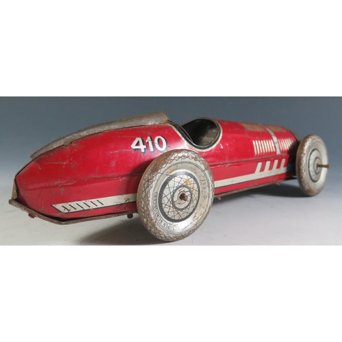 116 - A Marx Tinplate Clockwork Racing Car in Red 