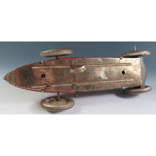 116 - A Marx Tinplate Clockwork Racing Car in Red 