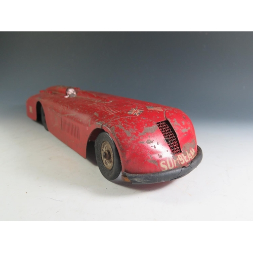 118 - A Scarce 1920's Kingsbury Tinplate Clockwork Sunbeam Land Speed Record Car Made in USA, Motor Works ... 