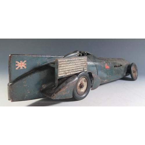 119 - A Scarce 1920's Kingsbury Tinplate Clockwork Cambell-Napier Bluebird Land Speed Record Car Made in U... 