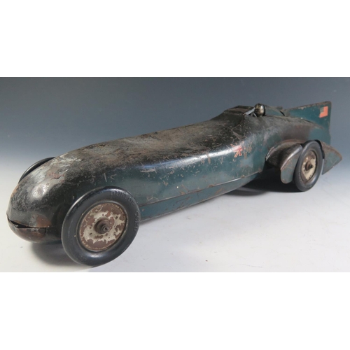 119 - A Scarce 1920's Kingsbury Tinplate Clockwork Cambell-Napier Bluebird Land Speed Record Car Made in U... 