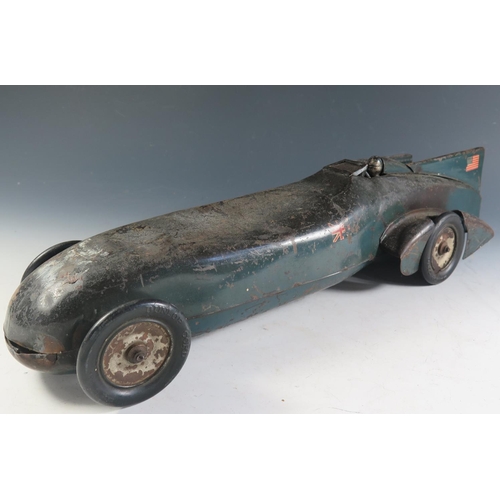 119 - A Scarce 1920's Kingsbury Tinplate Clockwork Cambell-Napier Bluebird Land Speed Record Car Made in U... 