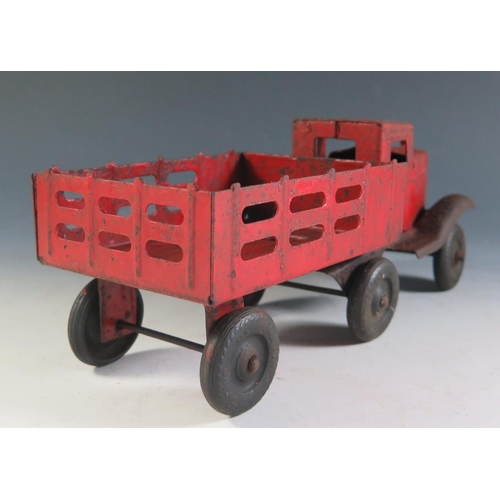 121 - An Unusual Articulated Stake Truck. Tires marked 