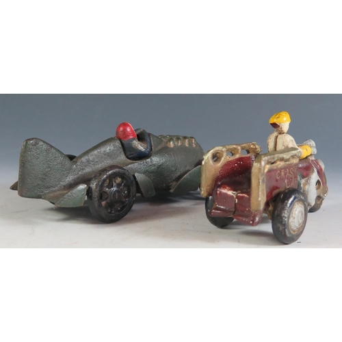 132a - Two Hubley Cast Iron Toys, One Racing Car and The Other a 