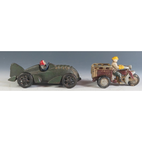 132a - Two Hubley Cast Iron Toys, One Racing Car and The Other a 