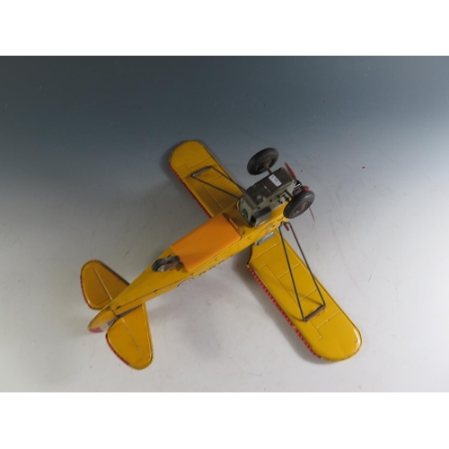 145 - A Stratco Japanese Battery Operated Tinplate Bristol Bulldog Airplane, Untested (36.5cm approx wings... 