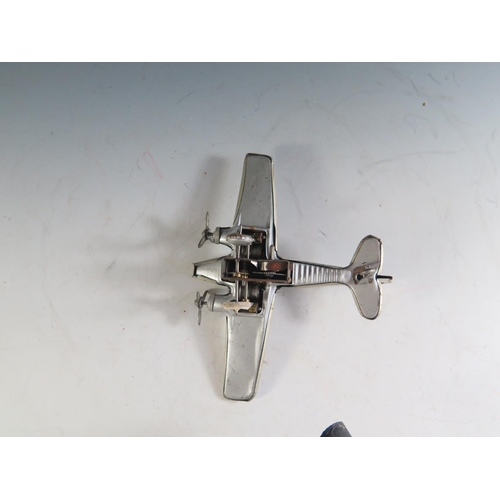 146 - A 1940's German Hammerer & Kuhlwein Tinplate Plane in Silver Livery 