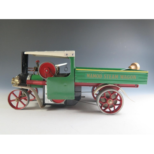 160 - A Mamod SW1 Steam Wagon Live Steam Engine in Green, White and Red (Not Tested).