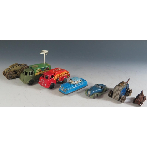 166a - A Selection of Tinplate Toys Including Wells Brimtoy, Gama etc. (some not working).