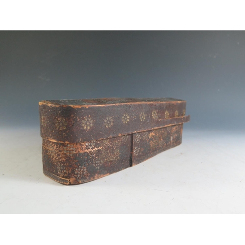 174 - A Rare German 18th Century Wooden, Hand Painted Four-In-Hand Coach Carriage (26cm approx) in it's or... 