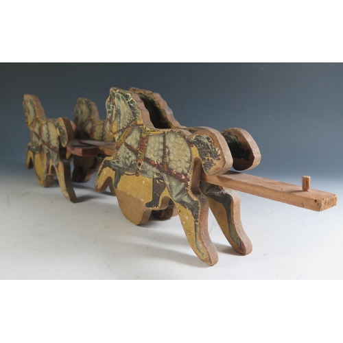 178 - A Late 19th Century Wooden with Paper Litho Four-In-Hand Coach made by Bliss of Pawtucket, RI, U.S.A... 