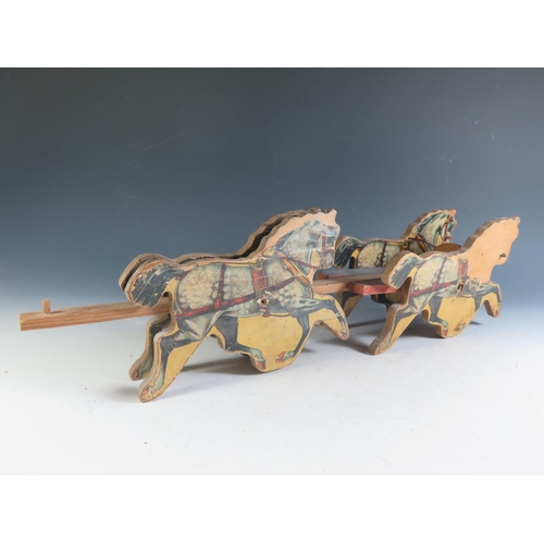 178 - A Late 19th Century Wooden with Paper Litho Four-In-Hand Coach made by Bliss of Pawtucket, RI, U.S.A... 