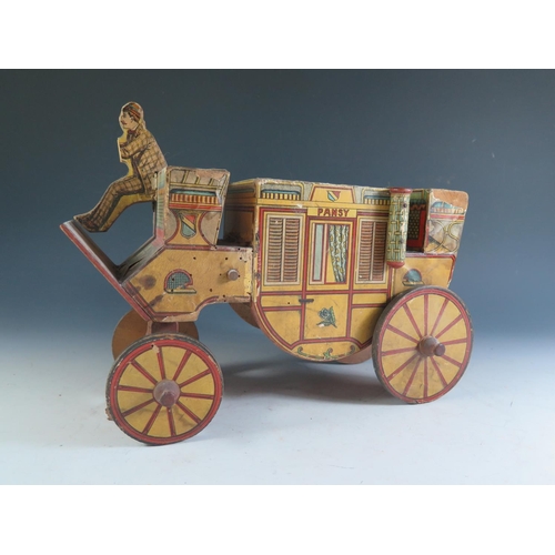 178 - A Late 19th Century Wooden with Paper Litho Four-In-Hand Coach made by Bliss of Pawtucket, RI, U.S.A... 