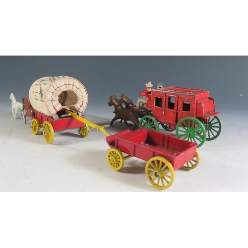 183 - A Crescent Toys Wild West Stage Coach (17cm approx) and one other made by Morestone