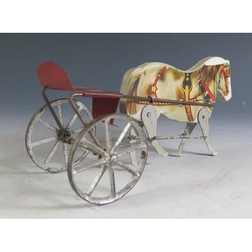 186 - An 1912 Gibbs Walking Horse/Pony & Sulky Racer Cart (18cm approx).