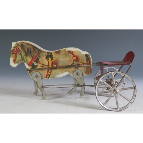 186 - An 1912 Gibbs Walking Horse/Pony & Sulky Racer Cart (18cm approx).