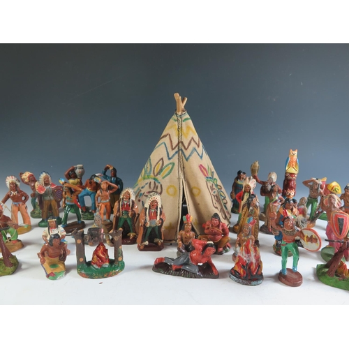 187 - A Collection of German Elastolin Red Indians