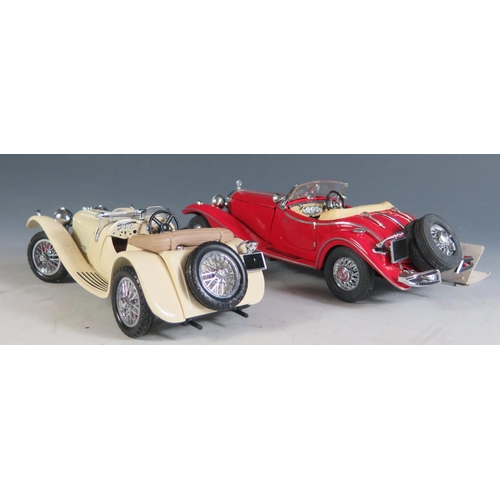 209 - Two Franklin Mint 1:24 Scale Models, 1935 Mercedes - Benz 500K Special Roadster, 1938 Jaguar SS-100.... 