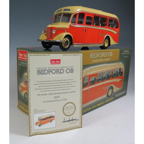 218 - A Sun Star 1:24 Scale No. 5001 1947 Bedford OB Duple Vista - FDK 571 Yelloway Motor Services. Appear... 