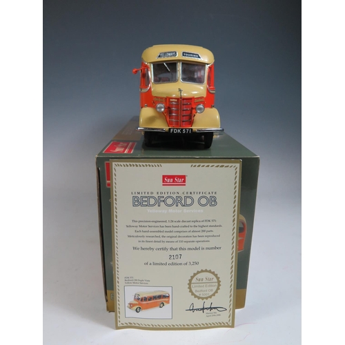 218 - A Sun Star 1:24 Scale No. 5001 1947 Bedford OB Duple Vista - FDK 571 Yelloway Motor Services. Appear... 