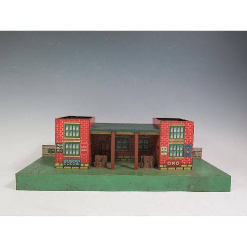 258 - A Scarce 1930's Adolph Schuhmann (Germany) Tinplate Train Station made for the English Market (42cm ... 