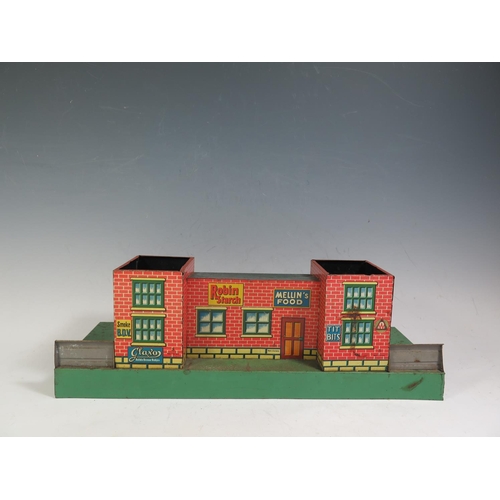 258 - A Scarce 1930's Adolph Schuhmann (Germany) Tinplate Train Station made for the English Market (42cm ... 