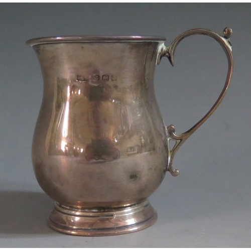 340 - A Birmingham Silver Christening Mug, marks rubbed, J.B.S., 8cm high