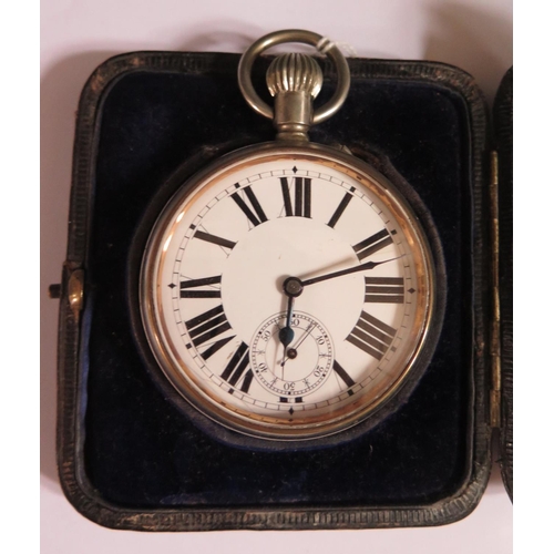 347 - An Edward VII Silver Goliath Pocket Watch Easel Back Case, Birmingham 1901, Henry Matthews and pocke... 