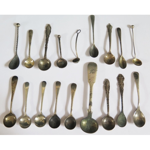 367 - A Selection of Georgian and later Silver Salt Spoons, 92g (all English Sterling except one marked SI... 