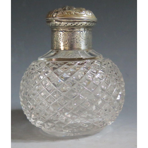 379 - A Victorian Silver Top Scent Bottle, London 1881, 11.5cm high