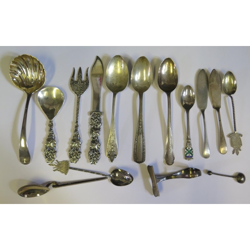 387 - A Selection of Sterling Silver Flatware 178g and other silver flatware