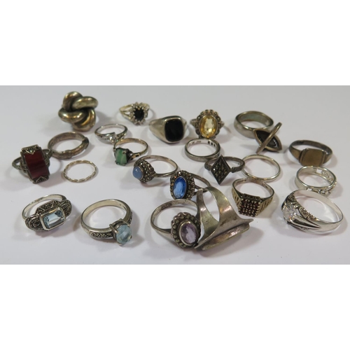 492A - A Selection of Silver Rings, 90g