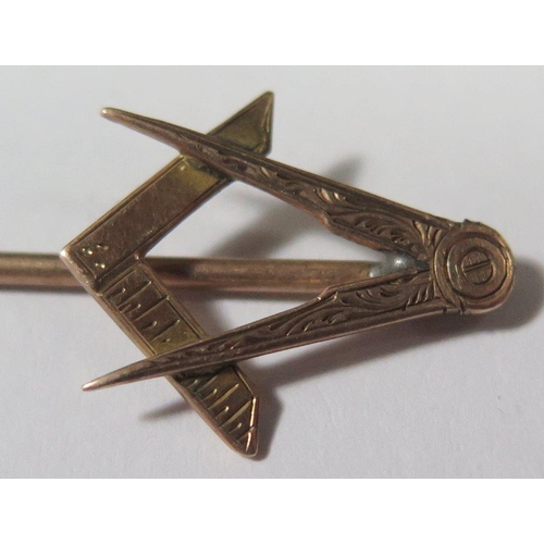 545 - A Masonic Stick Pin, unmarked, 2g