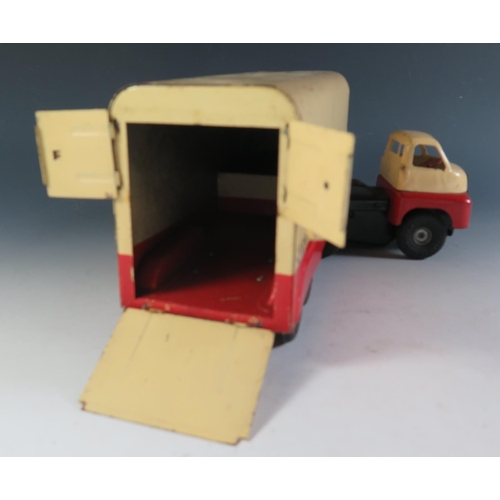 59 - A Triang Minic Tinplate Bedford Removals Lorry with Push n' Go Motor (36cm approx).